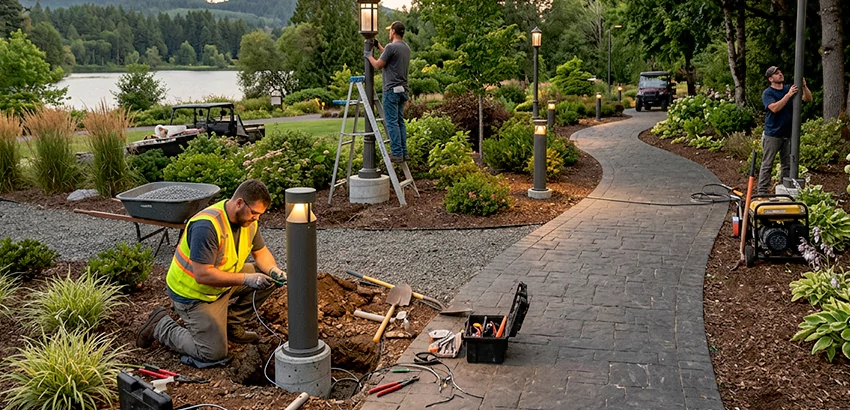 Landscape Post, Pole, and Bollard Lighting Installation in Hilliard